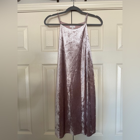C Velvet Mini Dress in Blush - Picture 3 of 4